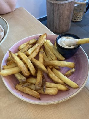 Chips, with the best mayo I’ve ever had!  at Chutnej in Prague