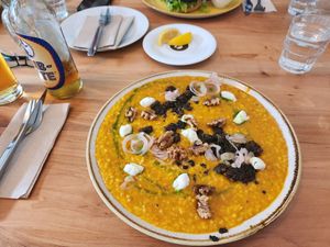 Pumpkin risotto at Chutnej in Prague