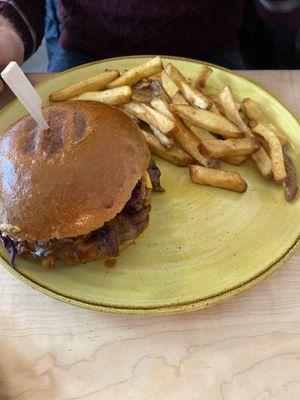 Sloppy Joe with fries  at Chutnej in Prague