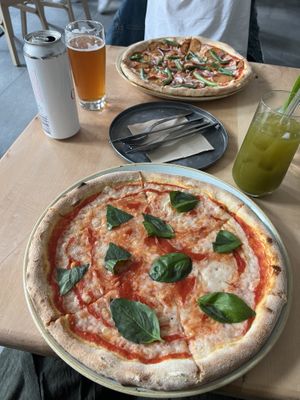 Margherita and Salami pizzas  at Chutnej in Prague