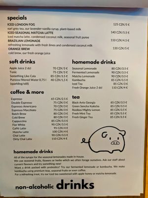 Menu page at Chutnej at Chutnej in Prague