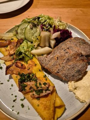 Gluten free sourdough and mungo omelette at Chutnej in Prague