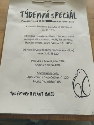 Lunch menu example at Chutnej in Prague