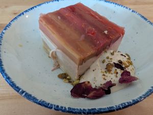 Rhubarb tart at Chutnej in Prague