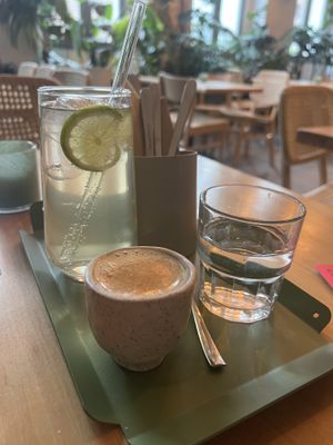 Eggnog, elderflower spritz   at Chutnej in Prague