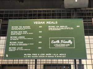 Vegan menu  at Bastard Burgers in Jonkoping