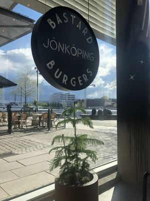 View from inside  at Bastard Burgers in Jonkoping