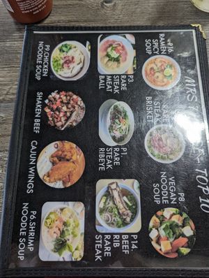 Menu at Mrs 7 Pho in Wildomar