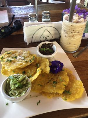Patacones and date shake   at AmaSer in Puerto Viejo De Talamanca