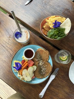 Super lecker. Rein vegetarisches Café. Pancakes vegan    at AmaSer in Puerto Viejo De Talamanca