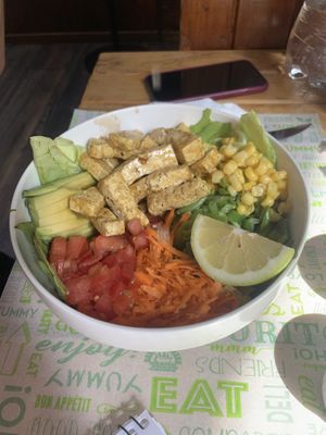 Generous salad  at El Vegan in Santiago