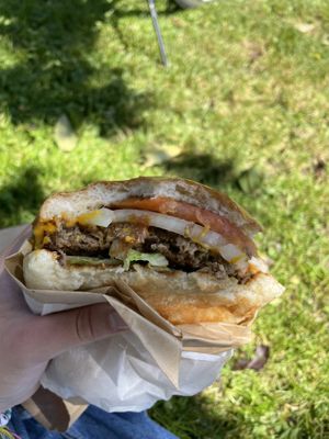 Sooo yummy! (Bbq burger)   at Viva Vegan - Food Truck in San Francisco