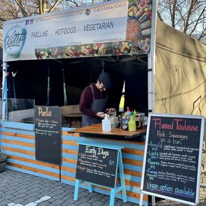 Kiltro Street Food’s first week at Salamanca Market, serving a mushroom & cheese vegetarian dish, and a mushroom & tofu vegan dish. at Salamanca Market in Hobart