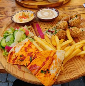 Falafel dish vegan at 1000 en 1 Nacht in Bergen Op Zoom