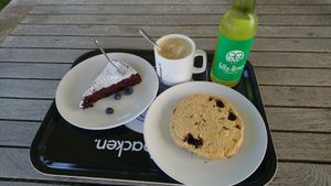 Cookie (vegan) & chocolate tart (non-vegan) at Wakepark Fehmarn in Fehmarn