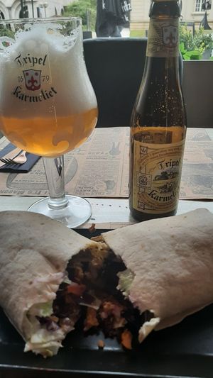 Tasty durum wrap with great Belgian beer. at Reed in Luxembourg City