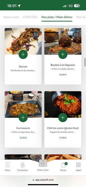 menu  at Reed in Luxembourg City