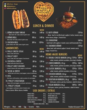 Vegan sandwich and burger. at Waffle House  in Bergen