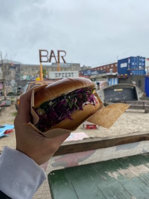 vegan burger at The Farm in Copenhagen