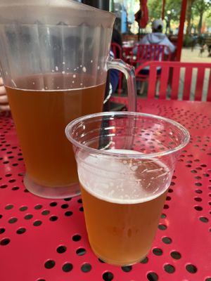 Pitcher of Lost Coast Tangerine Wheat at Pizza My Heart in Santa Cruz