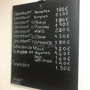 prices board   at AllVeggie in Alverca Do Ribatejo