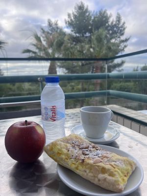 One of my to-go treats - breakfast on my balcony  at AllVeggie in Alverca Do Ribatejo