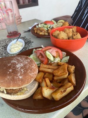 Recommend the garlic mushrooms!! at The Funky Buddha Bistro in Lanzarote