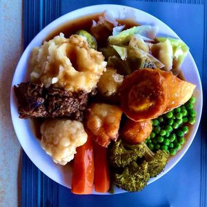 Funky Buddha Roast Dinner 💚💚💚💚💚 at The Funky Buddha Bistro in Lanzarote