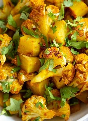 Our really healthy aloo gobi at The Funky Buddha Bistro in Lanzarote