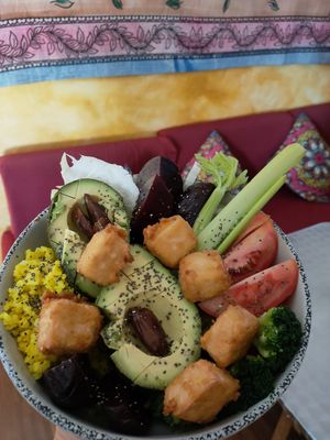 Funky Buddha bowl....delicious at The Funky Buddha Bistro in Lanzarote