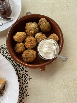 Garlic mushrooms   at The Funky Buddha Bistro in Lanzarote