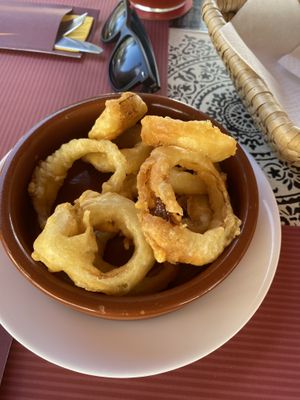 Onion rings   at The Funky Buddha Bistro in Lanzarote