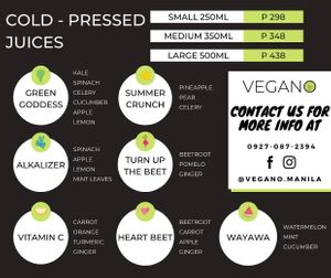 Juices at Vegano in Makati