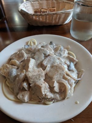 Mushroom Tofu Stroganoff at The Rosendale Cafe in Rosendale