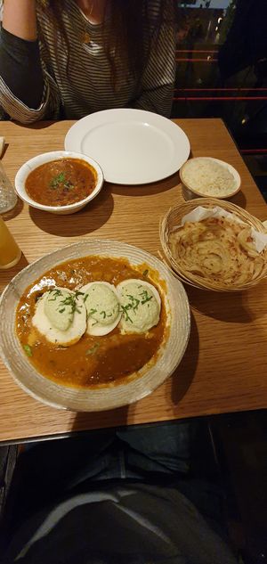 Idly with rice pancakes, coin paratha (bread), rice at Namaste Bistro in Zagreb