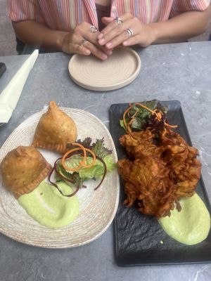 samosas and pakora  at Namaste Bistro in Zagreb