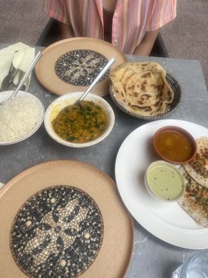 dal palak and pancakes   at Namaste Bistro in Zagreb