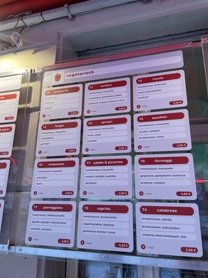Vegetarische Karte at Zia Maria in Berlin
