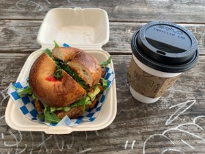 sandwich and coffee, to go  at The Governor's Cup in Salem