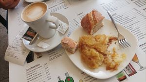 Tortilla de patata con mucha cebolla, vegana. at Gure Etxea in Pamplona
