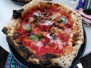 New pizza - vegan capricciosa (October 2022) at Dough Eyed in York