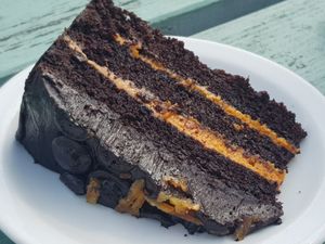 Chocolate orange cake at The Strawberry Barn in Dunbar