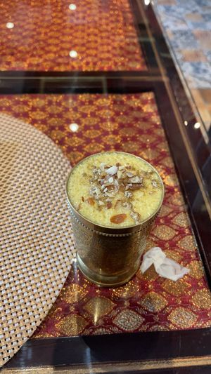 Mango lassi , vegan also available  at India Curry House in La Fortuna