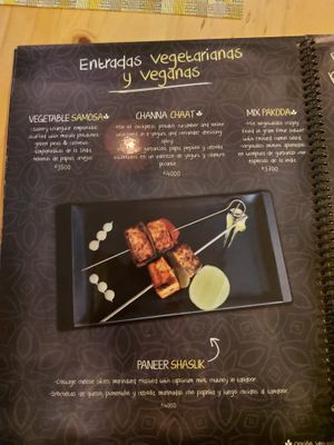 Vegane Vorspeisen at India Curry House in La Fortuna