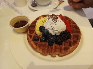 Berry & ice cream waffle at Oatberry Cafe - Scotts Square in Central Singapore