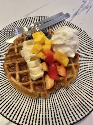 Berry waffles  at Oatberry Cafe - Scotts Square in Central Singapore