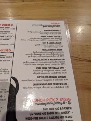 Vegan Menu at Kid Cashew in Mount Pleasant
