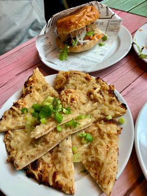 Garlic bread  at Junk y Vegan in Helsinki