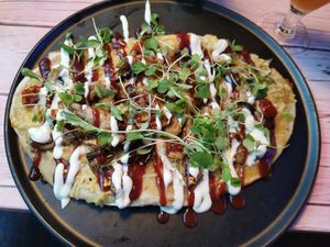 Fried bread at Junk y Vegan in Helsinki