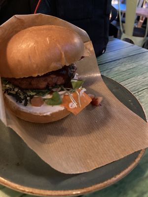 Burger at Junk y Vegan in Helsinki